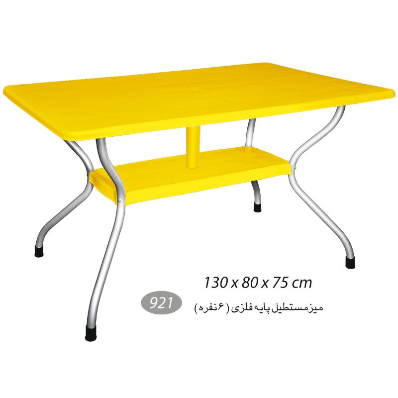 میز مستطیل پایه فلزی 6 نفره کد 921 — تصویر ۹