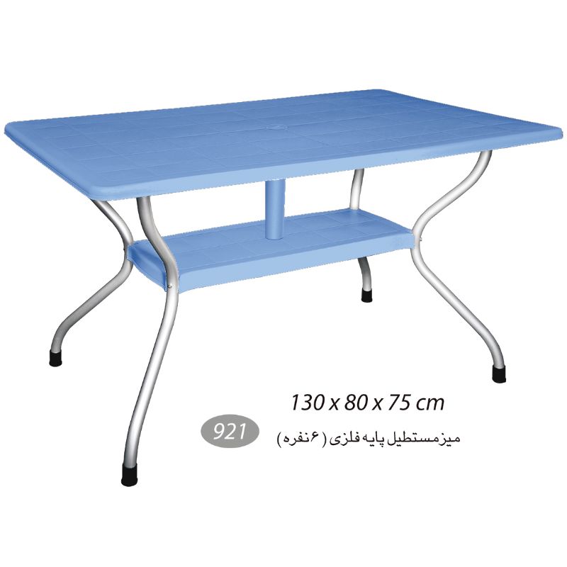 میز مستطیل پایه فلزی 6 نفره کد 921 — تصویر ۴