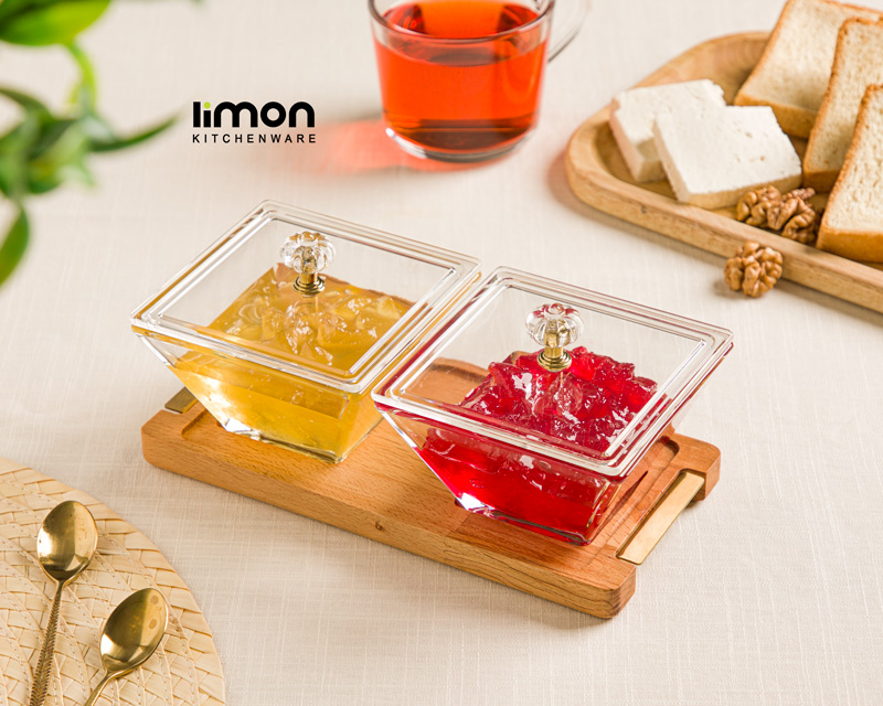 اردور خوری مربع دربدار پایه چوبی 2 عددی