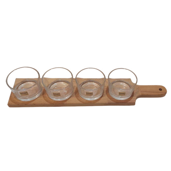 اردوخوری لیمون مدل گرد پایه چوبی کد RM2223 مجموعه 4 عددی — تصویر ۴