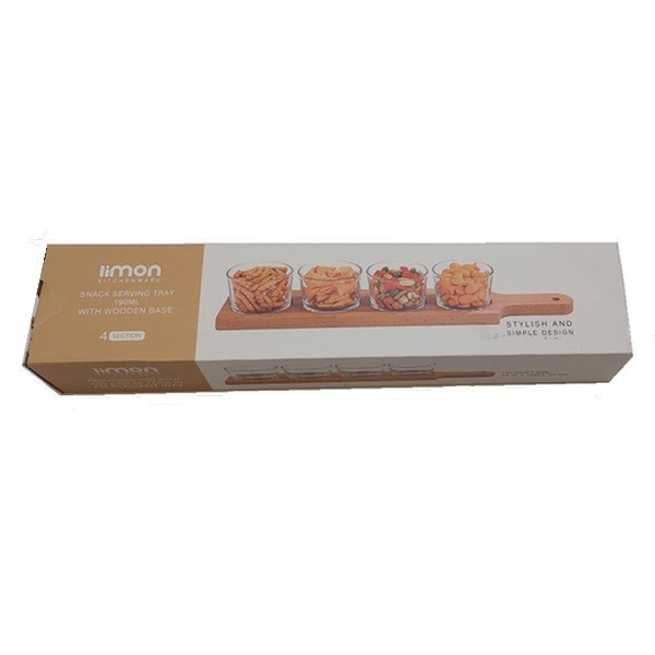 اردوخوری لیمون مدل گرد پایه چوبی کد RM2223 مجموعه 4 عددی — تصویر ۵