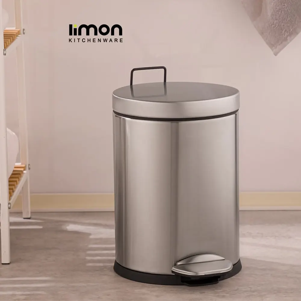 سطل استیل پدال دار لیمون کد 2117 — تصویر ۲