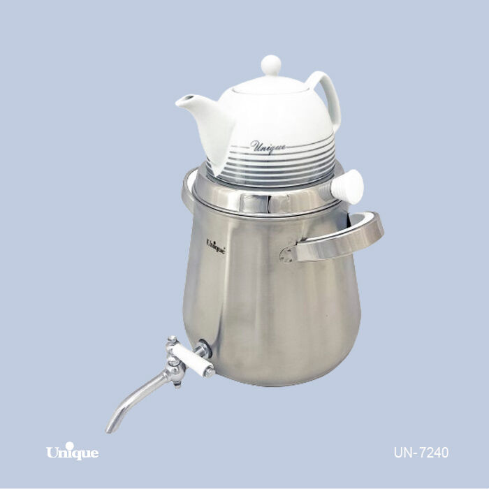 کتری قوری استیل 5 لیتر شیردار یونیک کد UN-7240