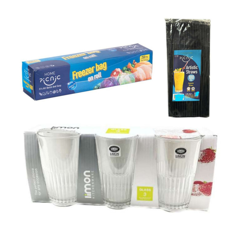 لیوان لیمون مدل شیاردار کد 350ML بسته 3 عددی — تصویر ۳
