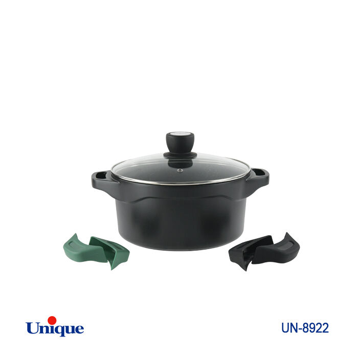 قابلمه یونیک مدل هلیوس سایز 16 کد UN-8922 (خارجی-بدنه آلومینیوم-داخل گرانیت)+دستگیره سیلیکونی هدیه