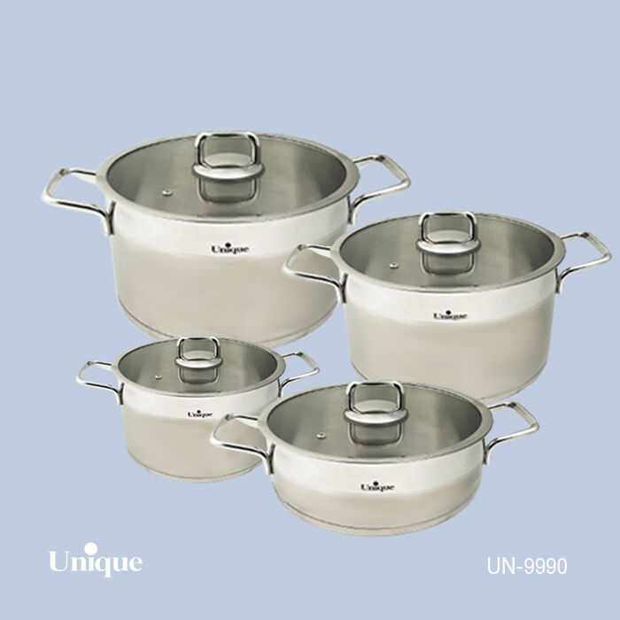 سرویس قابلمه 8 پارچه استیل یونیک کد UN-9990
