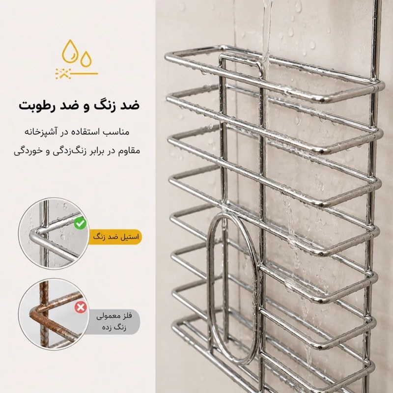 جانایلونی فلزی طلایی نظم دهنده کابینت — تصویر ۳