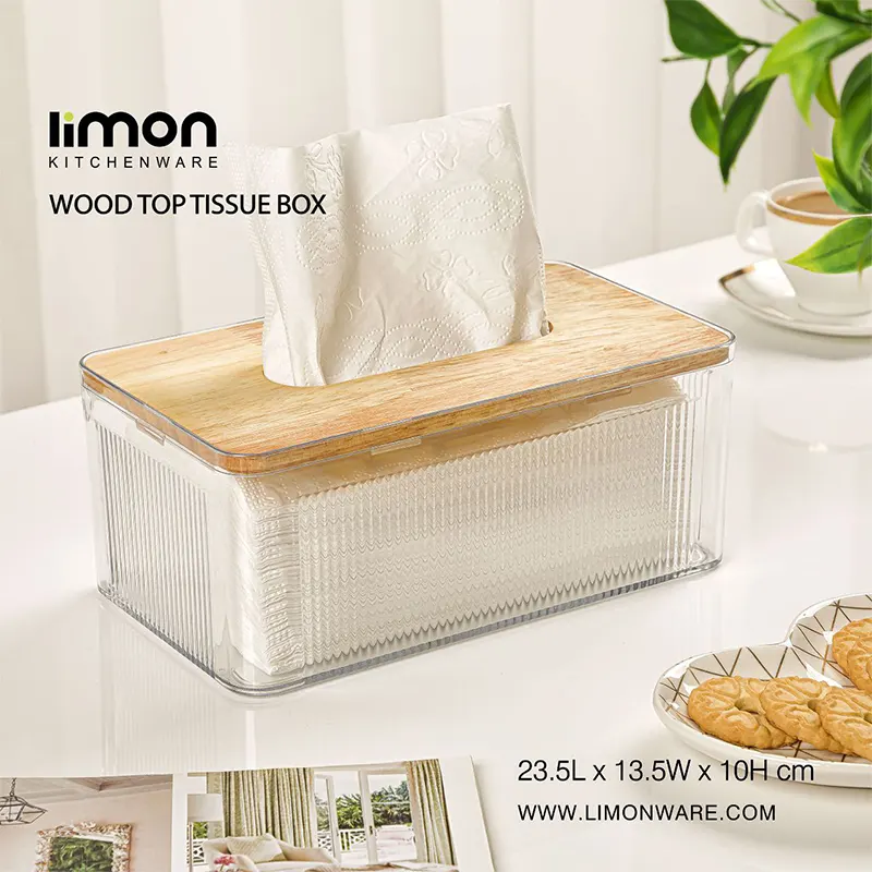 جعبه دستمال رویه چوبی لیمون کد 2372 — تصویر ۲