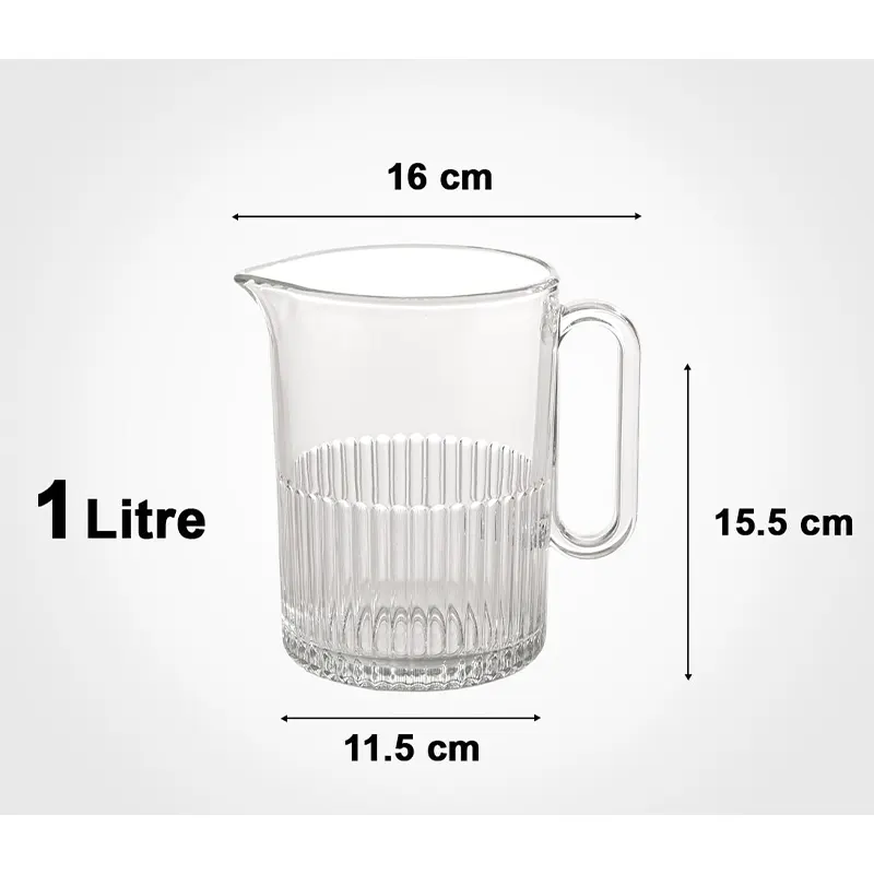 پارچ شیشه‌ای شیاردار لیمون کد 2228 — تصویر ۳