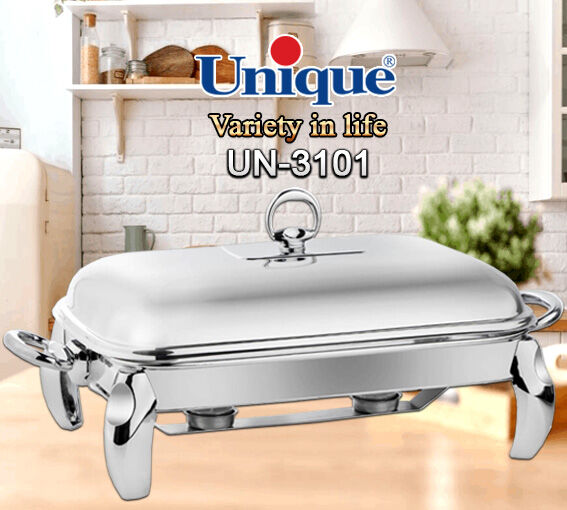 سوفله خوری یونیک مدل پافیلی کروم - مستطیلی بزرگ - کد UN-3101