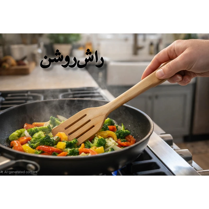 سرویس کفگیر چوبی ۲ پارچه دبلیو اس ws — تصویر ۲