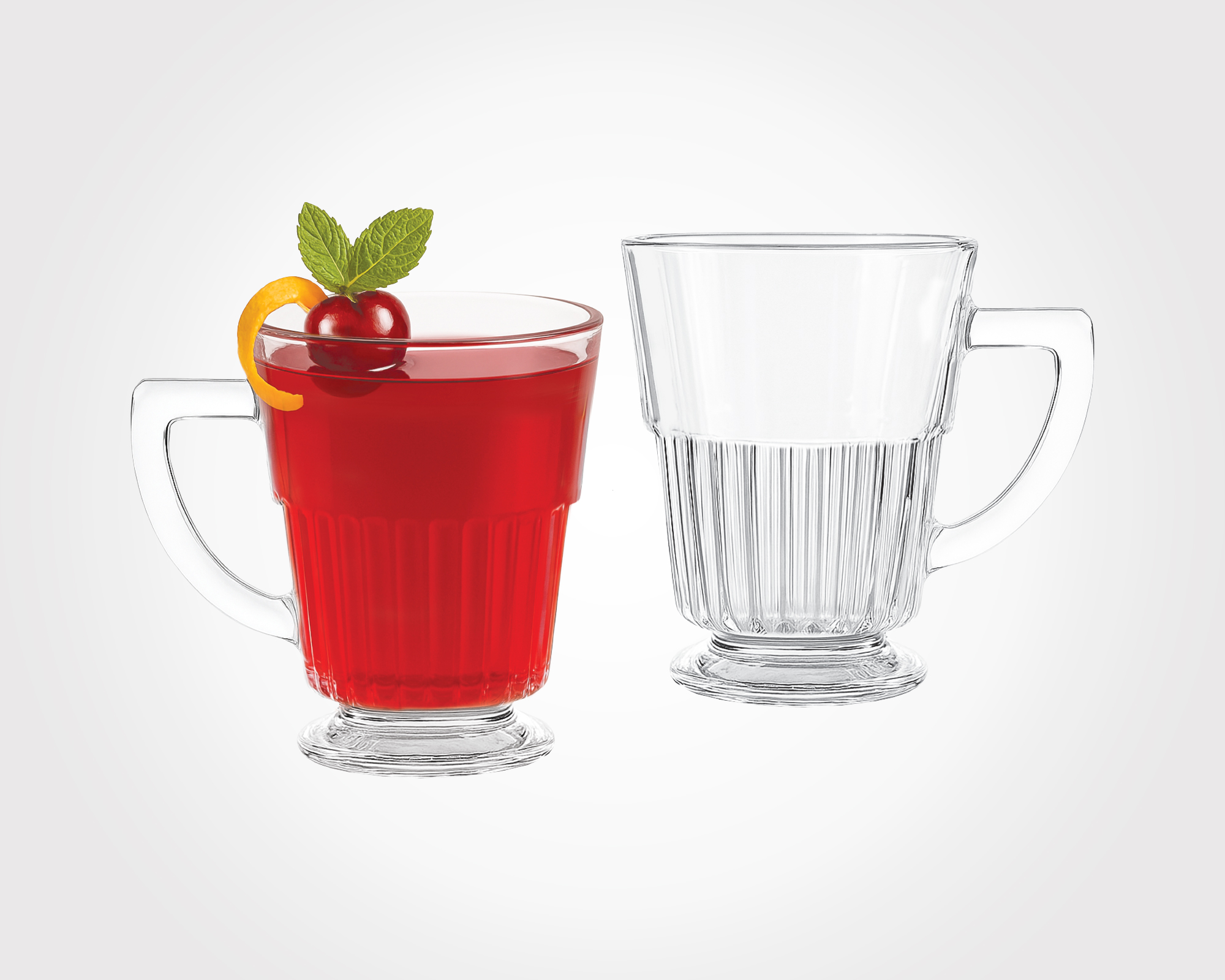 لیوان شیشه ای پایه دار شیاردار 290 سی سی — تصویر ۲